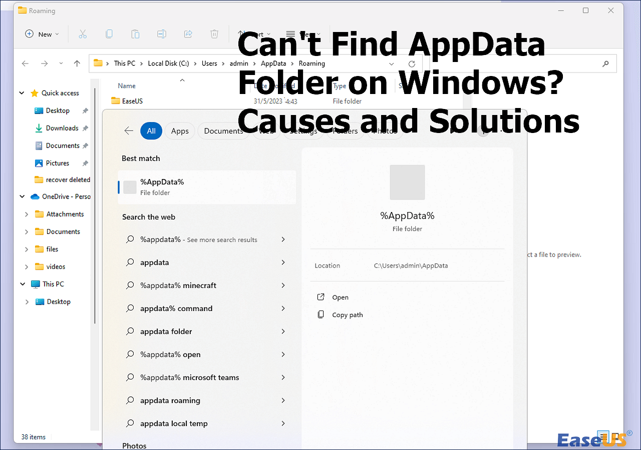 Where is appdata folder if you cant find it? (Troubleshooting made simple)