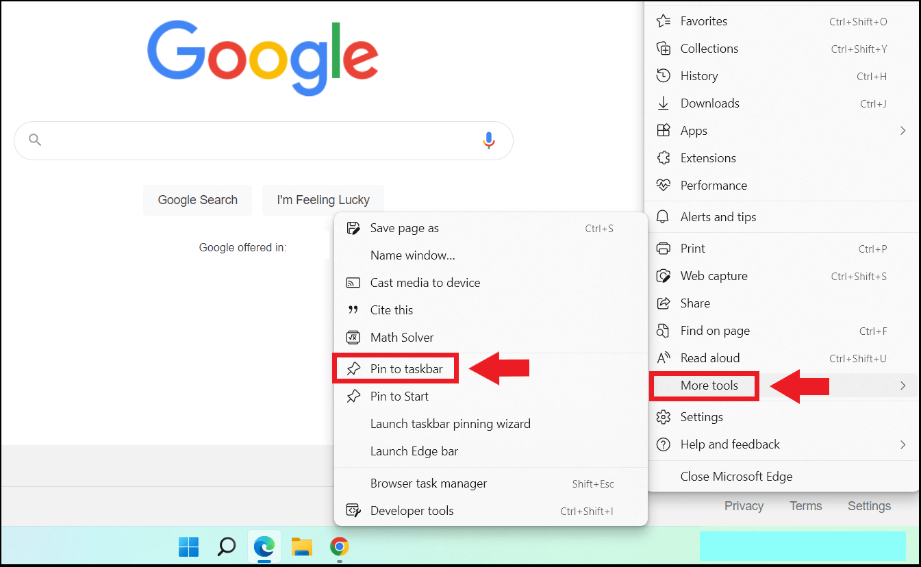 Step-by-step process to pin any website to your taskbar quickly.