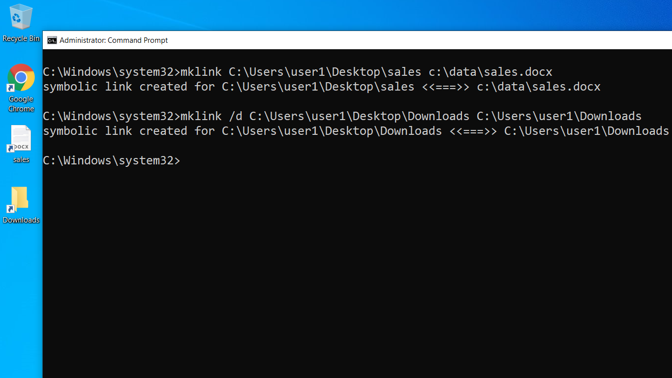 Create symlink in windows mklink command examples guide