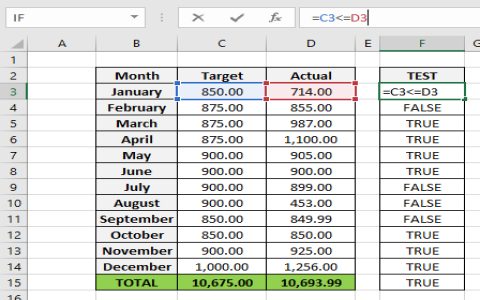 excel less than or equal to